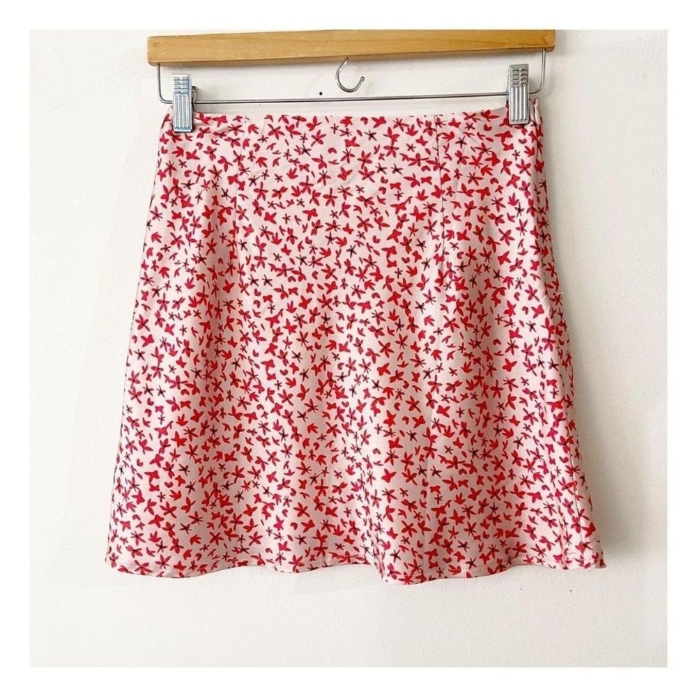 Princess Polly Disty Floral Mini Skirt red/white womens‎ size US 4